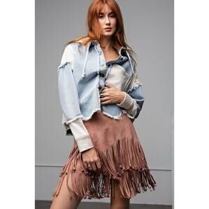 56. Desert Fringe Suede Skirt